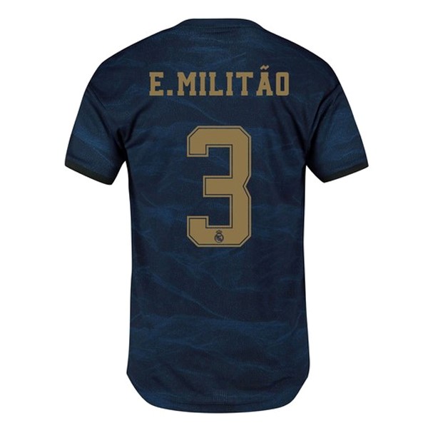 Camiseta Real Madrid NO.3 E.Militão 2ª 2019-2020 Azul